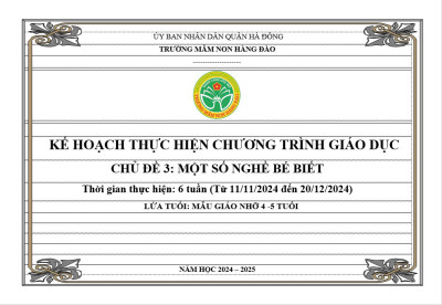 Kế hoạch thực hiện chương trình giáo dục chủ đề 3 lứa tuổi MGN