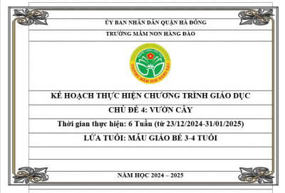 Kế hoạch thực hiện chương trình giáo dục chủ đề 4 lứa tuổi MGB