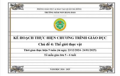 Kế hoạch thực hiện chương trình giáo dục chủ đề 4 lứa tuổi MGL