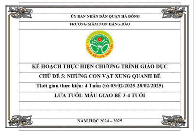 Kế hoạch thực hiện chương trình giáo dục chủ đề 5 lứa tuổi MGB