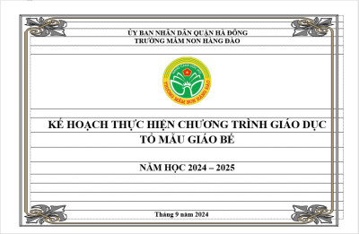 Kế hoạch thực hiện chương trình GD tổ MGB năm học 2024 -2025