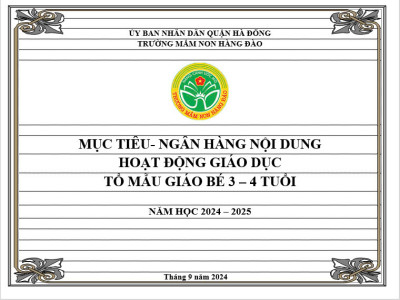 Mục tiêu - Ngân hàng nội dung giáo dục tổ MGB năm học 2024 - 2025