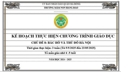 Kế hoạch thực hiện chương trình giáo dục chủ đề 8 lứa tuổi MGN