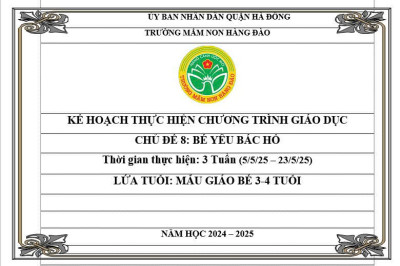 Kế hoạch thực hiện chương trình giáo dục chủ đề 8 lứa tuổi MGB