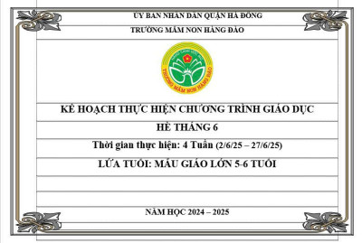 KẾ HOẠCH THỰC HIỆN CHƯƠNG TRÌNH GIÁO DỤC THÁNG 06 KHỐI MẪU GIÁO LỚN