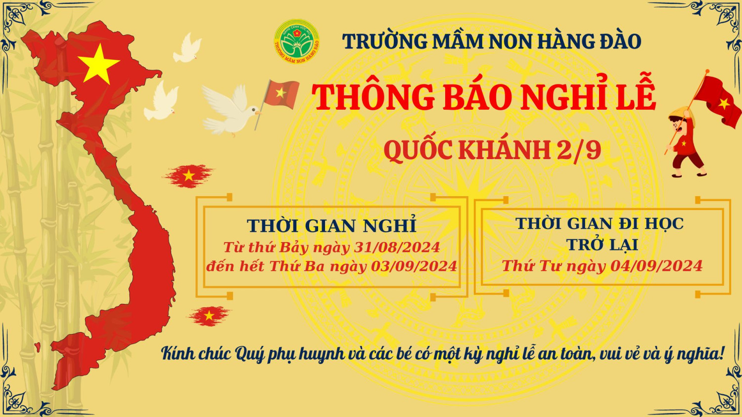 THÔNG BÁO NGHỈ LỄ QUỐC KHÁNH 2/9