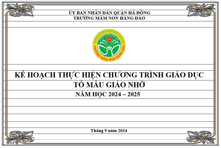 Kế hoạch thực hiện chương trình GD tổ MGN năm học 2024 -2025