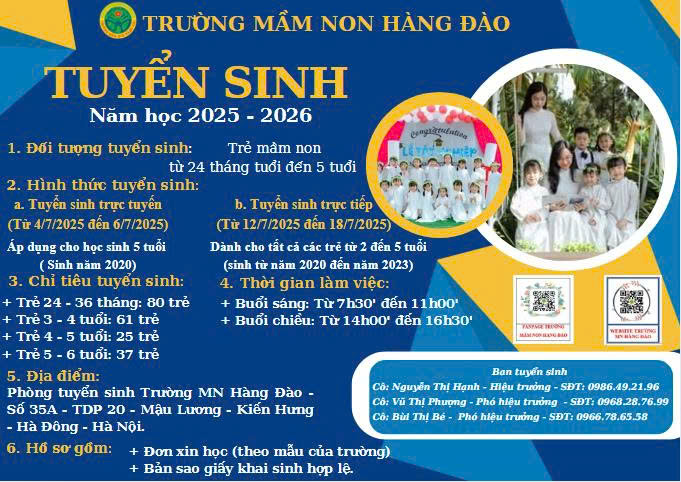 TUYỂN SINH NĂM HỌC 2025 - 2026